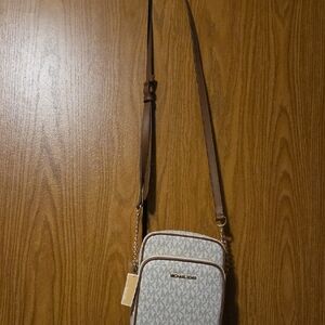 Michael Kors Tan and Cream Crossbody Bag